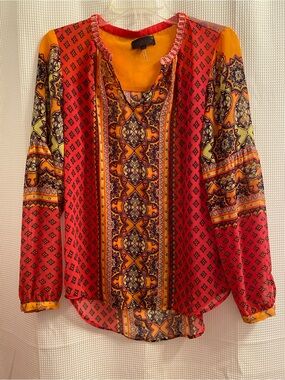 Hale Bob Paisley-Print Peasant Blouse